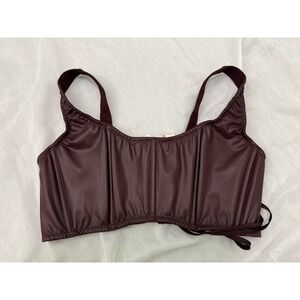 NWT Victoria's Secret Very Sexy Faux Leather  Mini Corset Top Medium